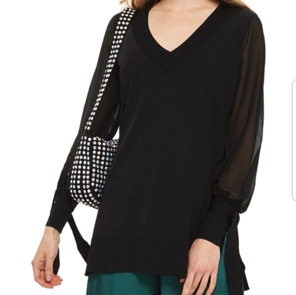 Topshop Chiffon Sleeve Blouse